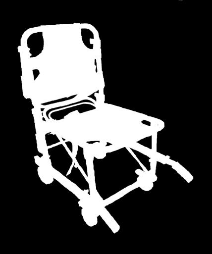 La sedia cardiopatica APRIRE LA SEDIA ed assicurarsi che la sicura sia inserita POSIZIONARE il paziente sulla sedia, COPRIRLO e