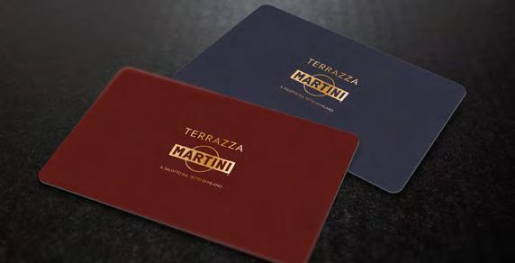 Membership Card L a sorpresa continua con la Terrazza MARTINI Membership Card, una card che offre molti vantaggi: accesso alle Lounge MARTINI, 7 ingressi al mese per il titolare della Card e un