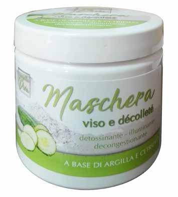 QUESTO MASCHERA ARGILLA E CETRIOLO viso e décolleté argilla VERDE superventilata E CETRIOLO detossinante decongestionante illuminante utilizzo inci imballo Applicare uno strato coprente e lasciare