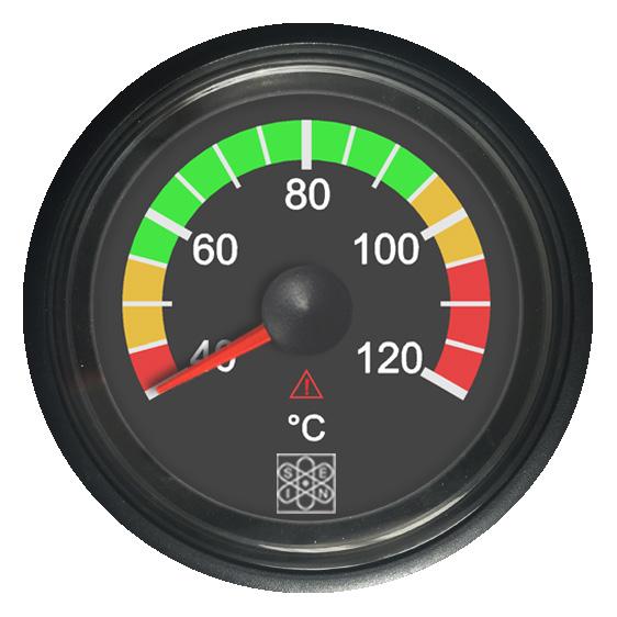 Termometri Temperature gauges I termometri Omni Link Line Ø52mm sono stati progettati per essere connessi direttamente al segnale CAN Bus J1939 o per leggere un sensore resistivo (VDO match).