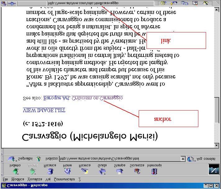 Ipertesti In ogni punto del documento può comparire un etichetta con funzione di collegamento: (link) ad un altra parte del medesimo documento (hyperlink) ad un altro documento il linea viene