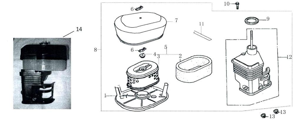 FILTRO ARIA COMPLETO AIR CLEANER ASSY AMG 60 AMG 200 60-KB0-0000 SUPPORTO INFERIORE SILENCER PLATE 2 604-KB0-0000 SPUGNA FILTRANTE SPENGE ELEMENT,AIR CLEANER 3 608-KB0-0000 CARTA FILTRANTE PAPER