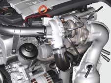 Componenti della sovralimentazione turbo a gas di scarico Modulo turbocompressore a gas di scarico Il turbocompressore a gas di scarico costituisce un modulo insieme al collettore di scarico.