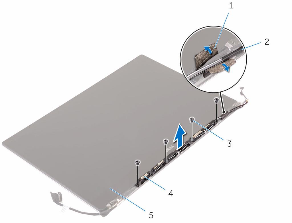 3 Estrarre il modulo dell'antenna dal gruppo dello schermo. Figura 36.