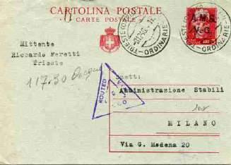 "Fiera di Padova" - a lato ann. di arrivo - Interessante - Cert. Caffaz... 250,00 1155 + AMG. VG. - C.P. Cent. 50 n.