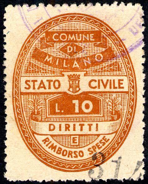 90 grigio Diritti Vari Stato civile e Rimborso spese 1949/< Carta bianca, liscia. Stampa mm. 28x36.