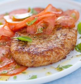 Hamburger con sfogliata di pomodori Facile 0min.