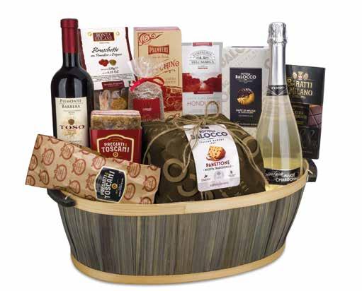 confezione AIDA Casella Esclusivo Porta Giochi Moda & Stile con Manici Spumante Chardonnay Brut Clarius 75 cl Concilio Trevenezie IGP Merlot 75 cl Concilio Il Panettone Ricetta di Pasticceria 750 g