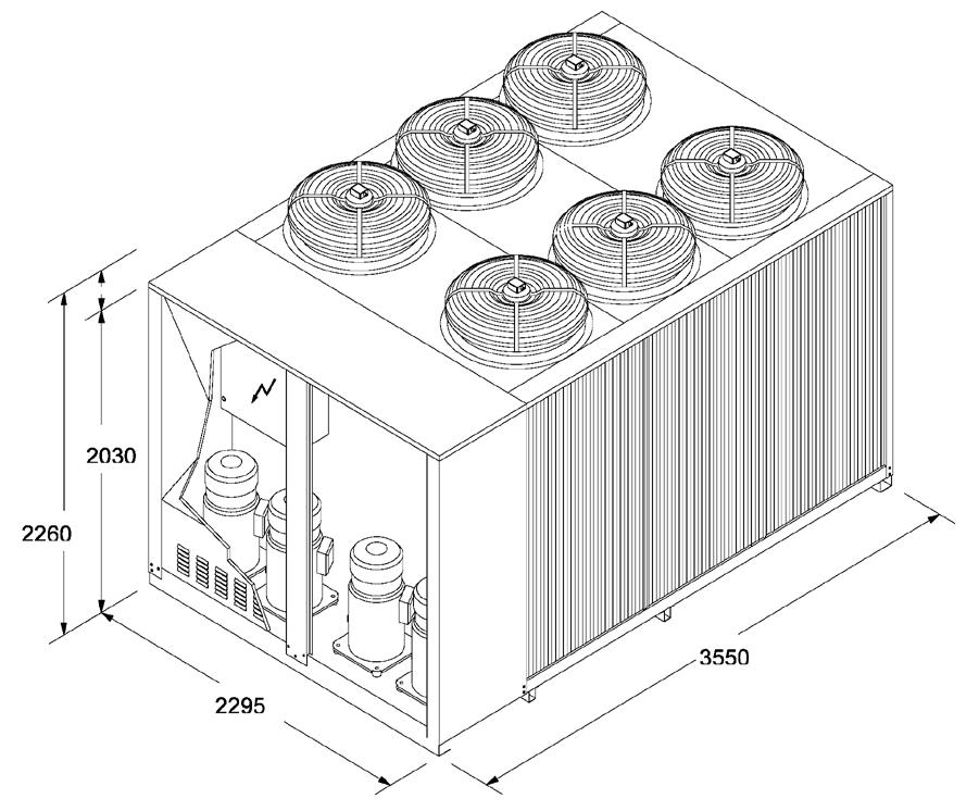 DIMENSIONI UNITÁ - DIMENSIONS Fig. E mod. da 262 a 382 STD from 262 to 382 STD PESI (Kg) - WEIGHTS (Kg) VERSIONE- VERSION STD LN / VLN MOD.