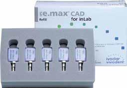IPS E.MAX CAD IVOCLAR VIVADENT Blocchetti in vetroceramica a base di disilicato di litio. Per Cerec InLab HT-LT-MO-MT, C14- I12 colorazione A-D. 5 pezzi codice F18.04236 Listino 116,50 E 99,00 cad.