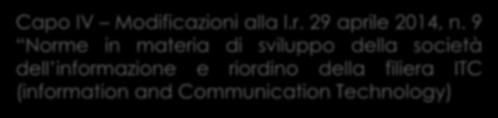 TITOLO IX Modificazioni ed integrazioni a leggi regionali Capo IV Modificazioni alla l.r. 29 aprile 2014, n.