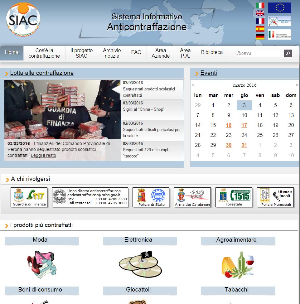 sito web SIAC aperto a