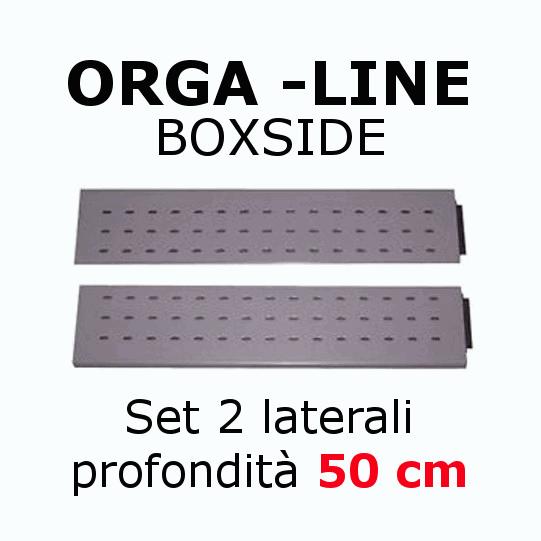 E WA/G - Sistema di suddivisone Flessibile ORGA-LINE per TANDEMBOX plus / Cassettone Blum - Set di 2 sovrasponde laterali dx+sx per profondità