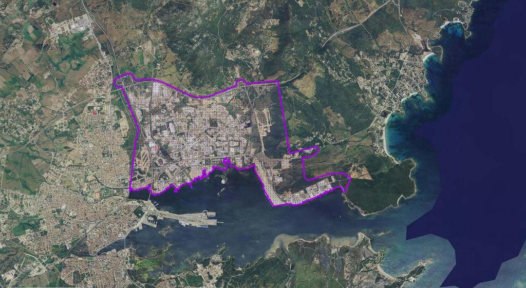 Figura 2 - Estensione della Zona Industriale di Olbia Nonché come insediamento produttivo. Tali aree sono ricomprese all interno del sistema delle infrastrutture e sono disciplinate dagli artt.