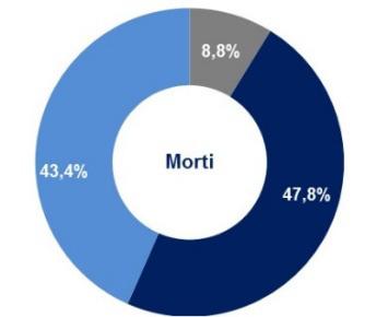 844 feriti (6,4%); sulle altre strade extraurbane, comprensive delle strade statali, regionali, provinciali e comunali extraurbane, gli incidenti rilevati ammontano a 35.