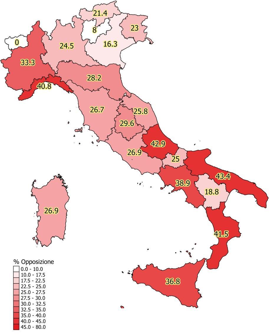 Confronto Opposizioni 2016 vs 2017* Anno 2016: 32,8 %