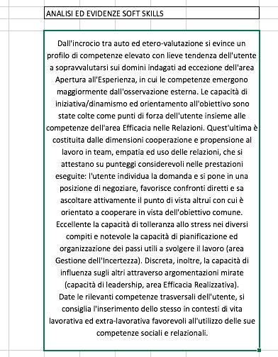 Assessment delle soft skills associate alla figura Prove di auto ed eterovalutazione per la