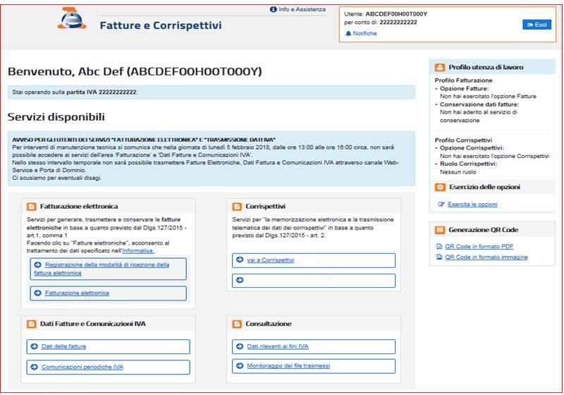 Con riferimento ai servizi per la fatturazione elettronica, i link da utilizzare sono i seguenti.