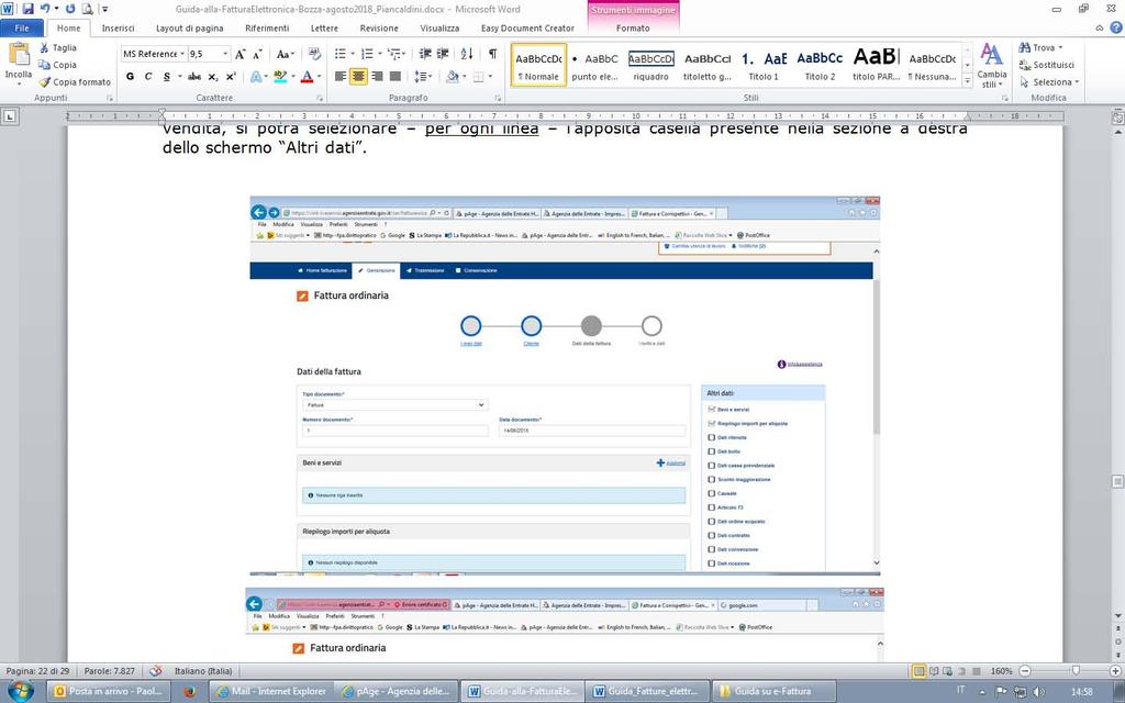 Una volta compilati i dati del cliente, la procedura consente di salvare gli stessi in una rubrica: in tal modo, le volte successive che si compilerà una fattura verso lo stesso cliente, si potrà