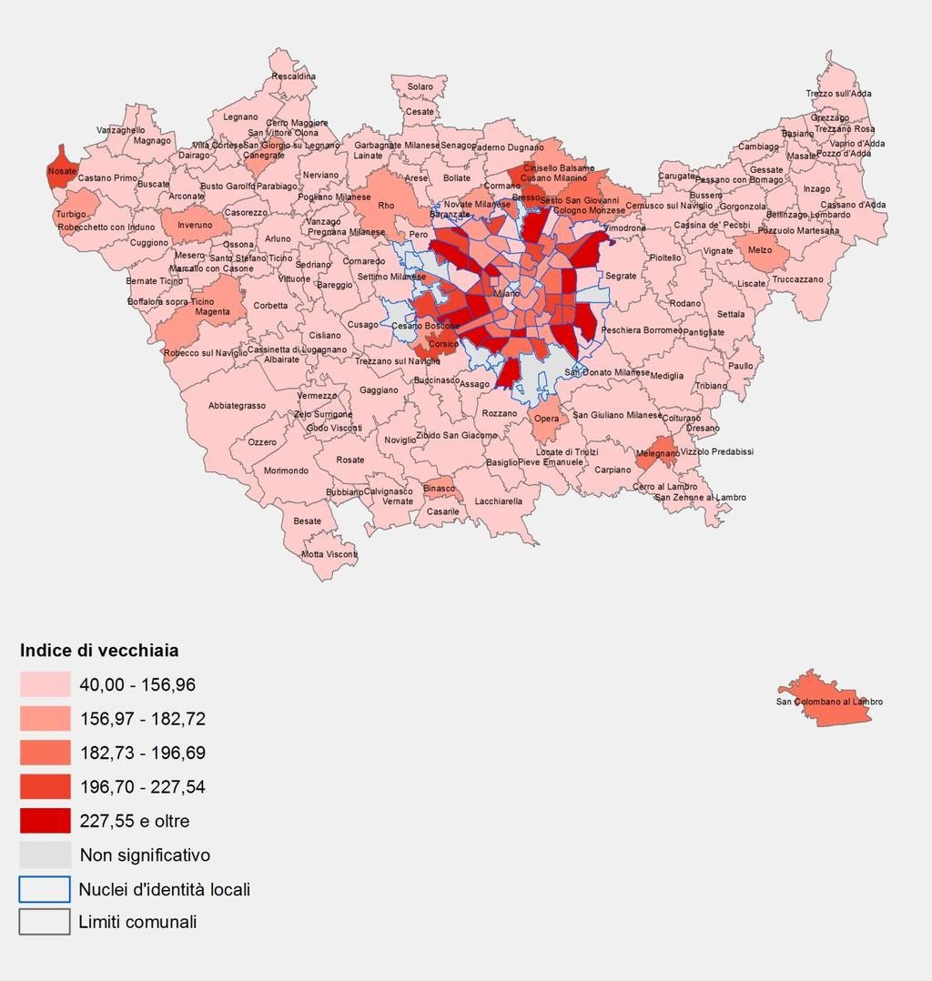 Cartogrammi relativi ai comuni nella cintura