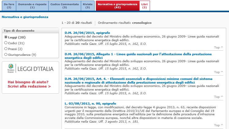 9. I documenti Le Guide Pratiche le correlazioni esterne: la normativa e la giurisprudenza 1.