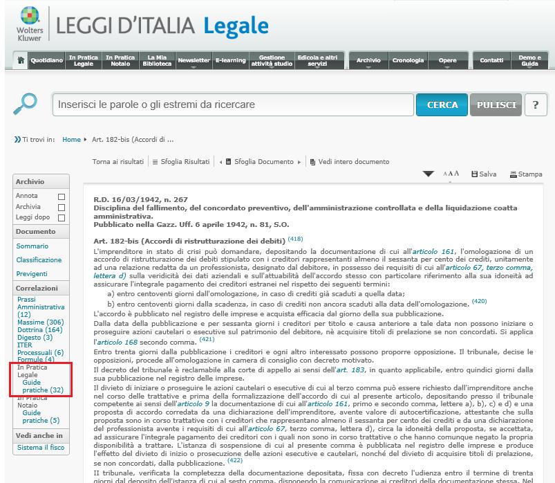 10. I collegamenti da Leggi d Italia Legale 3.