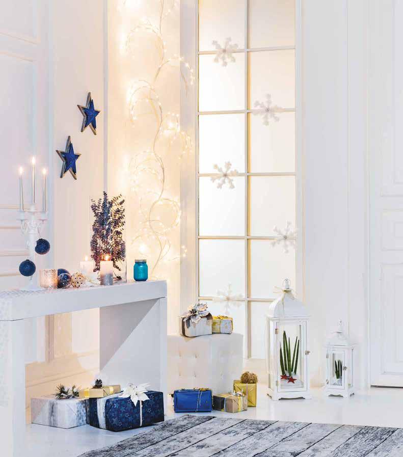 Blu e per un Natale elegante decoro neve e stelle, 3 modelli assortiti, cod 1214410 2,