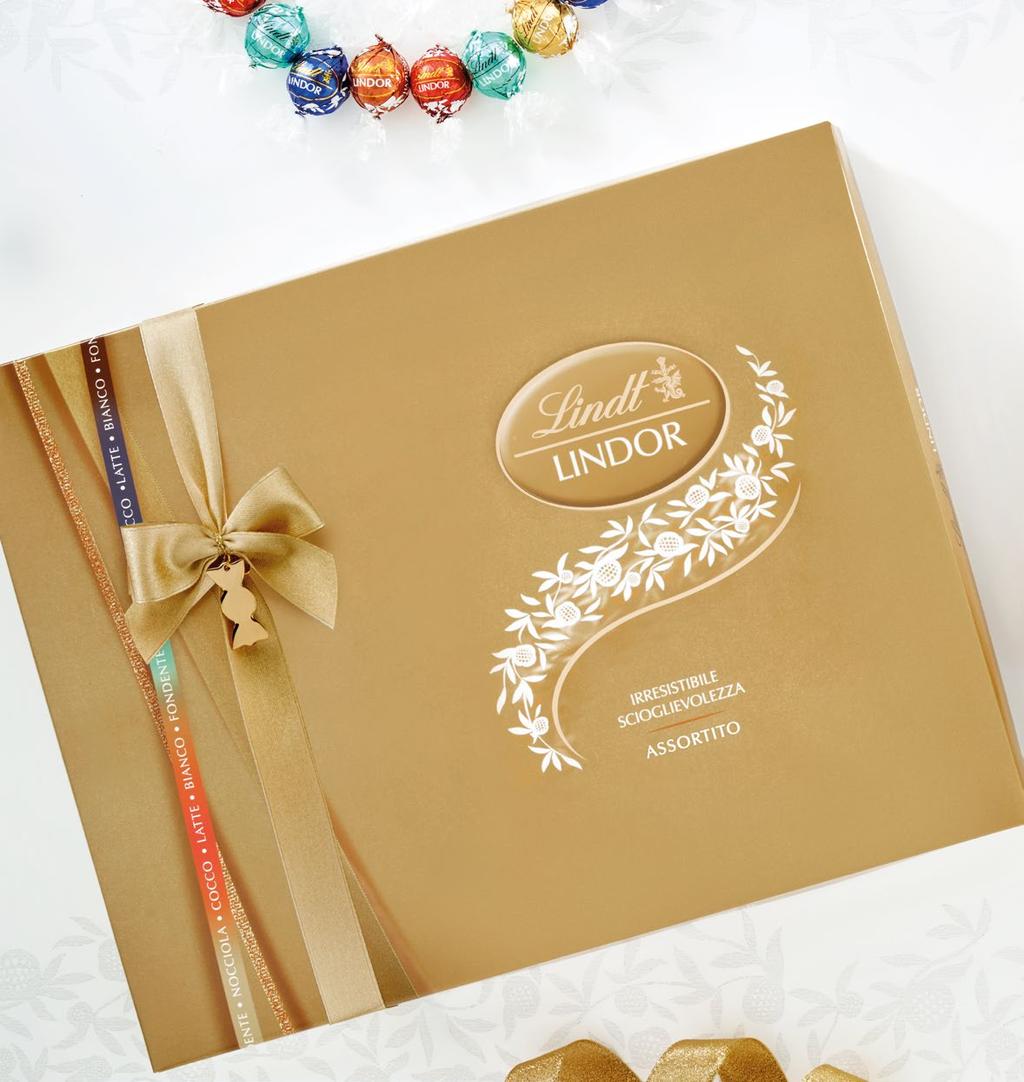 SCATOLA LINDOR ASSORTITA 853428 475g 6 pz x confezione 853435 725g 6 pz x confezione CONTENUTO Boules Lindor Latte, Fondente, Bianco, Cocco, Nocciola La scatola