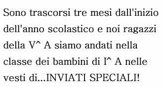 Pagina 3 12 Dicembre 2016 1. COME VI SIETE SENTITI IL PRIMO GIORNO DI SCUOLA? Flavia Campo: Il primo giorno di scuola ero emozionata Alessandro: mi sono sentito bene, ero contento 2.