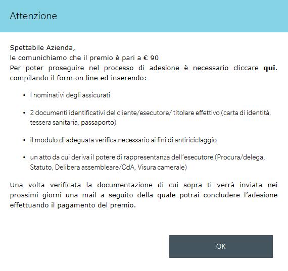 Il percorso di acquisto Hai correttamente aderito alla Convenzione.