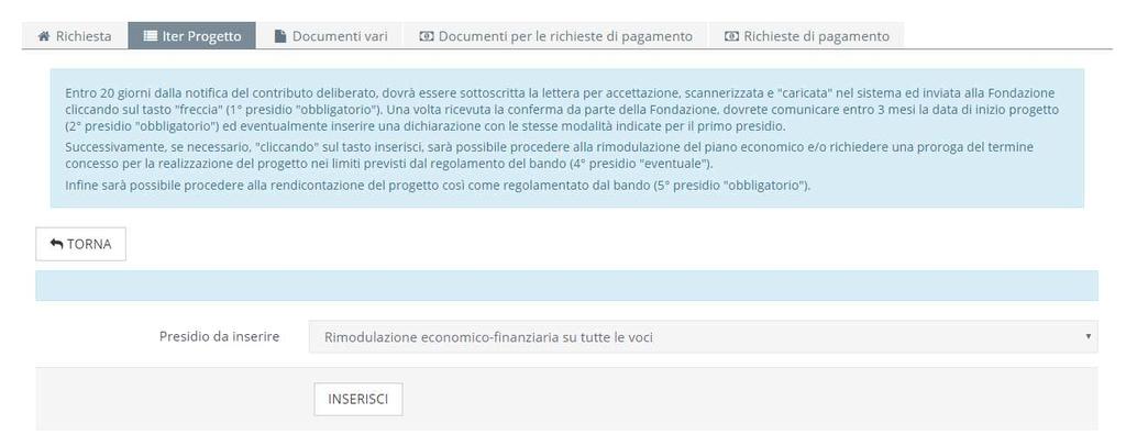 Presidio eventuale «Rimodulazione» 1.