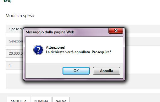 NB: i pulsanti Salva, Verifica dati, Elimina sempre presenti in calce ad ogni sezione, si riferiscono invece alla complessiva richiesta di contributo in fase di compilazione.