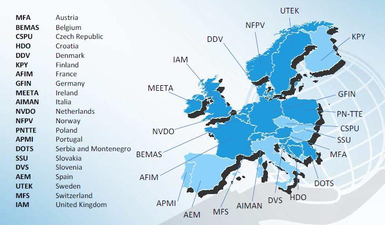The National Maintenance Associations in Europe So far the following 22 National Maintenance