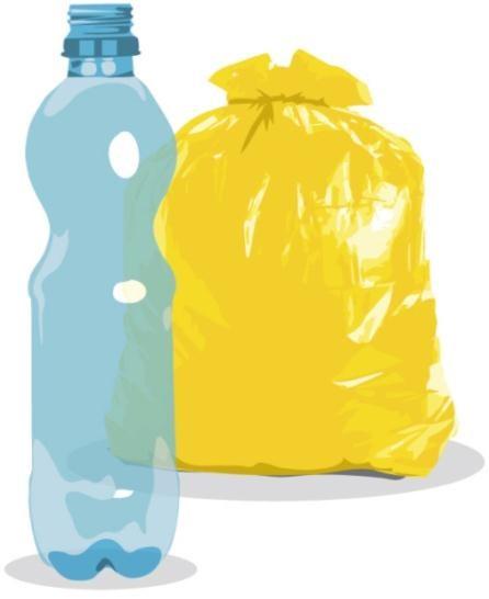 Imballaggi in plastica Bottiglie di acqua minerale e bibite, flaconi per detersivi, vaschette per alimenti, buste in plastica, reti per frutta e verdura, piatti e bicchieri monouso, vasetti da fiori