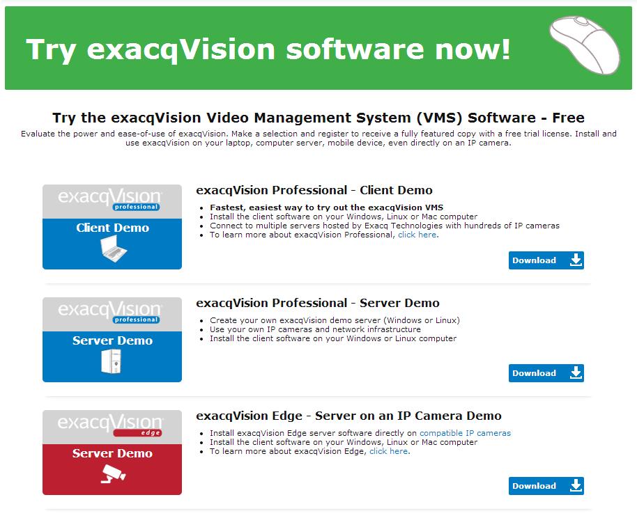 Try exacqvision Now!