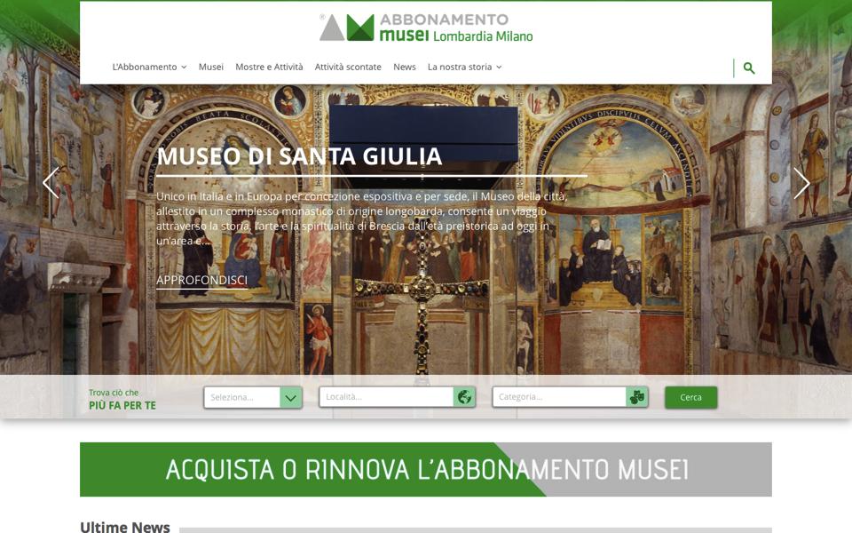Il sito web Il principale canale di informazione per l abbonato è il sito web www.abbonamentomusei.