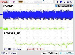 iniettamo un segnale in banda nel mio caso il test avviene a 7 MHz, aumentiamo l'ampiezza del generatore fino a quando