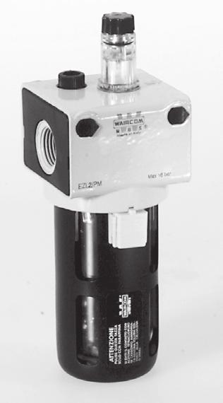 serieez Trattamento aria: lubrificatore EZL G 3/8 - G 1/2 - G 1 DESCRIZIONE I lubrificatori serie EZL sono prodotti con connessioni G 3/8, G 1/2 e G 1.