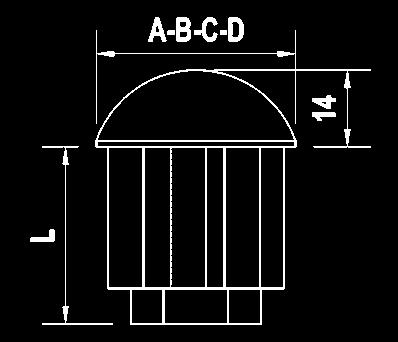 Tappi di estremità Tappo di estremità bombato A = 1 B = 1¼ Bestell-Nummer Art.