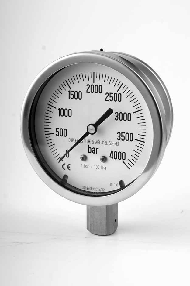 MANOMETRI ALTISSIME PRESSIONI SOLID FRONT Safety pressure gauges for high pressure, solid front MANOMETRI ALTISSIME PRESSIONI, SOLID FRONT Manometri solid-front per altissime pressioni, esecuzione