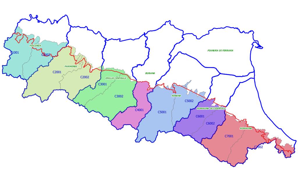 COMPRENSORIO DI PIANURA E COMPRENSORIO DI MONTAGNA Delimitazione costruita su CRITERI IDROGRAFICI e basate sulla cartografia