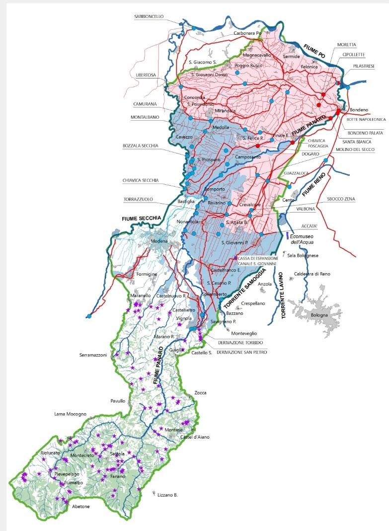 IL COMPRENSORIO DI BURANA Superficie complessiva: 242.521 ha Tre Regioni: Emilia-Romagna 223.836 ha (pianura e montagna) Lombardia 17.