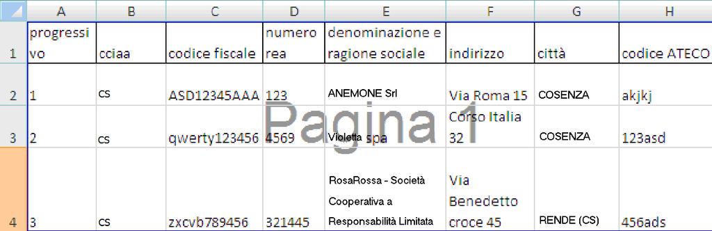 Di seguito è riportato un esempio di formattazione corretta Formattazione NON corretta: