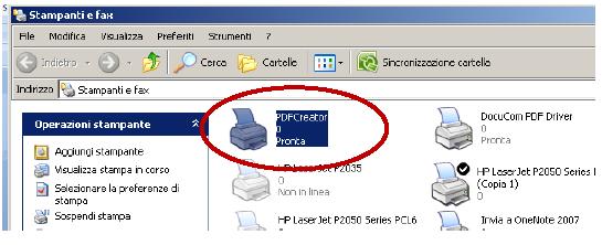 pdf/a il programma PDF Creator sopra indicato.