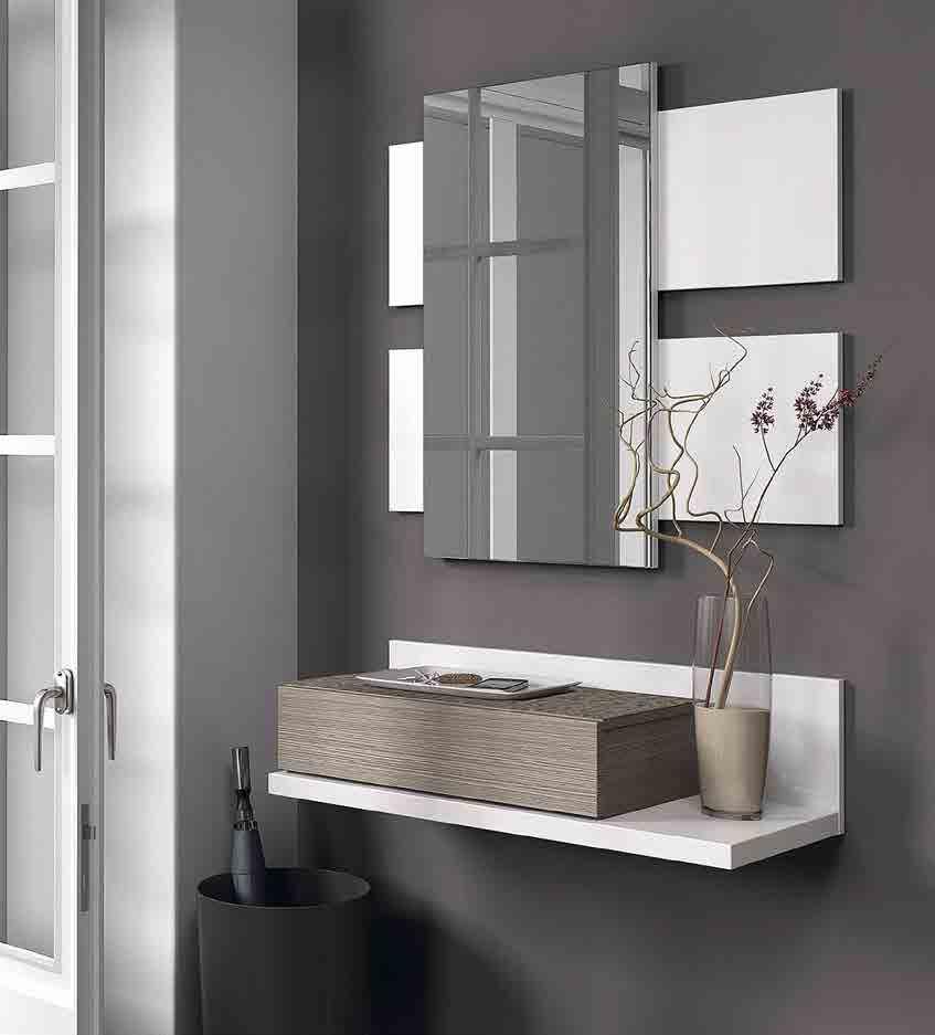 INGRESSI E SOGGIORNI 9617-00 bianco + rovere scuro Mobile da ingresso con