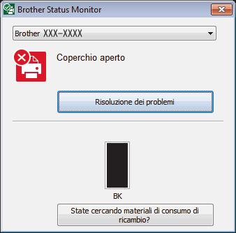 Individuare l errore Uso dello Status Monitor Fare doppio clic sull icona delle applicazioni. nella barra Individuare la soluzione L icona verde indica la normale condizione di standby.