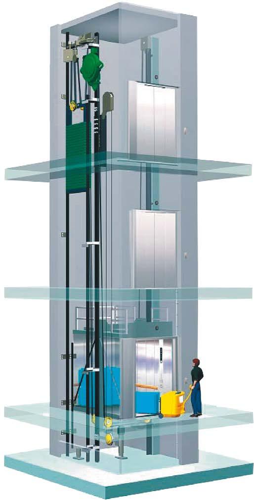 PIÙ CAPACITÀ DI SOEVAMENTO, MAGGIOR RISPARMIO ENERGETICO CAPACITÀ DI SOEVAMENTO FINO A 5.000 KG L ascensore montacarichi KONE TranSys è basato sulla tecnologia KONE MonoSpace.