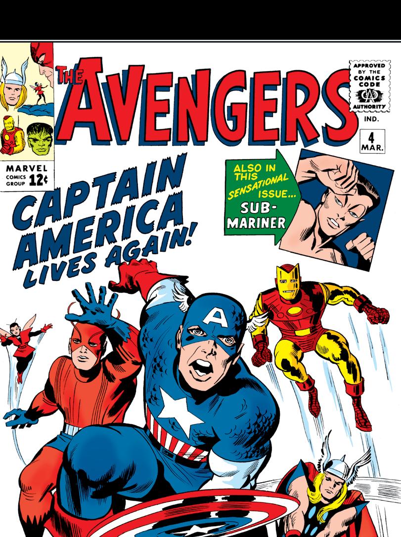 MARVEL LEGENDS 4: AVENGERS 4 Una pietra miliare della Marvel del 1964! Capitan America vive ancora e si unisce agli Avengers!