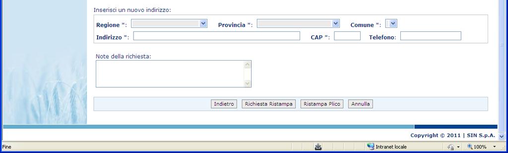 Se presente viene riportato anche l indirizzo personale dell utente che può essere selezionato in alternativa alla sede lavorativa.