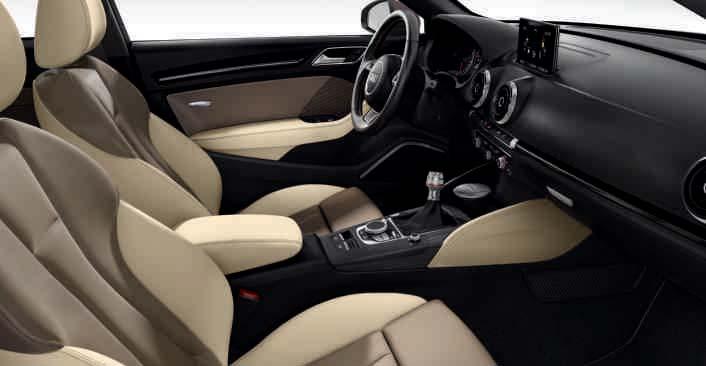 contrasto beige cipria Rivestimenti in pelle ampliati Audi exclusive in bianco alabastro con cuciture in contrasto beige cipria Elementi